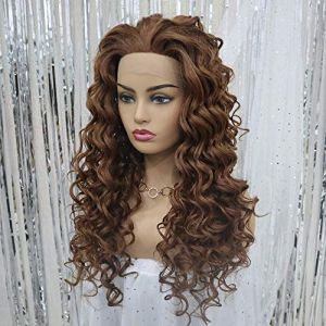 Perruques Frontales Perruque Synthétique Longue Bouclée Cheveux Résistants À La Chaleur Brun Clair Synthétique Avant Top Perruque Quotidienne Fête Noir Femmes Noir Cosplay Perruque,A,22 Pouces (22 Po (ydxdsp, neuf)