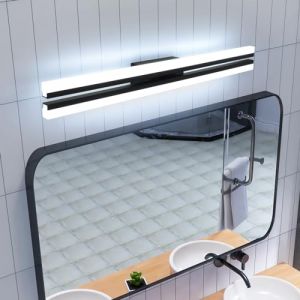 MantoLite Luminaires de Vanité LED, 60CM Lecture Noir Intérieur Éclairage Salle de Bain 24W Super Lumineux Applique Murale pour Tableaux et Vitrines, 6000K Éclairage pour coiffeuse Chevet Lampes de (Mantolux, neuf)