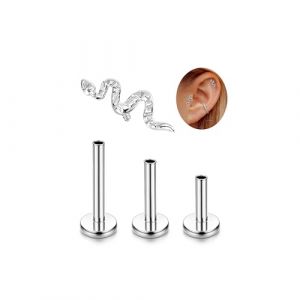 Adramata G23 Titane Piercing Helix Tragus Hypoallerg&eacute;nique Labret Levre Filetage Interne Monroe Medusa Petit CZ Oreille Conch Or Argent (jjccui, neuf)