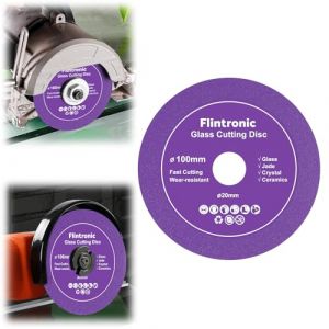 Flintronic 1pc Disque Coupe Verre, Disque Diamant 100 Carrelage, Disque à Tronçonner Diamant, Disque Carrelage pour Bouteille, Porcelaine, Jade, Granit, Verre(100 x 20mm) (XJYEU, neuf)