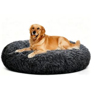 XXL Panier pour Chien Tissu Peluche,Lit Moelleux Rond pour Chat,XL Panier Chien Orthopedique,Coussin Anti Stress pour Animaux Moyen Grand Taille,Lavable Tapis Puppy,120cm (Lesong EU, neuf)