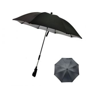 CaiTang Ombrelle pour Poussette Universelle, Ombrelle Poussette Anti UV 50+, Parasol Poussette Bébé Universelle Diamètre 73 cm, Parasol pour Poussette Universelle pour Poussette et Buggy - Noir (CaiTangShopEu, neuf)