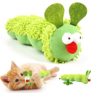 Lot de 2 jouets en peluche chenille pour chat - Jouet interactif &agrave; m&acirc;cher pour chat - Jouet interactif pour chat - Jouet de bricolage - Herbe &agrave; chat &agrave; m&acirc;cher pour chats domestiques (Hockell, neuf)