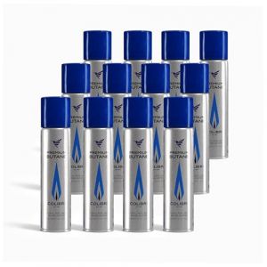 Colibri – Gaz Butane 12 x 300 ML pour recharger briquets, chalumeaux de Cuisine, etc. – Bouteille de Recharge de gaz pour briquets avec 99,9994% de Butane Pur Premium (Brioly, neuf)