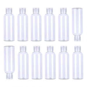 GYWHOOFT Lot de 12 flacons de voyage (100 ml), vides en plastique &agrave; remplir bouteilles de voyage vides en plastique &agrave; remplir bouteilles vides de voyage avec bouchon Flip Top (Lin Pang, neuf)