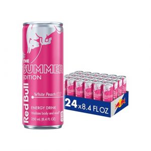 Red Bull Summer Edition – Boisson énergisante Pêche blanche, boîte de 248 ml, avec 80 mg de caféine, taurine et vitamines B (Haus der Biere Berlin - Biere aus aller Welt, neuf)