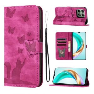 LSPCASA Housse Protection pour Honor X6b 4G 6.56 Pouces Mat&eacute;riau en Cuir PU Coque Honor X6b/JDY-LX1 avec Fentes pour Cartes Coque Honor X6b/JDY-LX1 Rose (SINGGEADA, neuf)