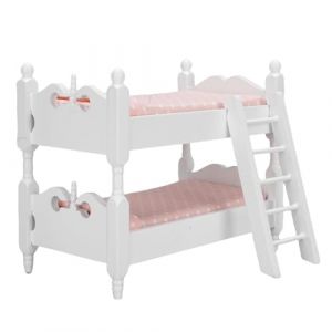 Haofy Lit superpos&eacute; en Bois pour Maison de Poup&eacute;e, Meubles Miniatures &agrave; l'&eacute;chelle 1:12, Lit Double Couche pour Salle de Jeux pour Enfants, 14,5 X 8,5 X 12 Cm (Point) (Fiavtiwy, neuf)