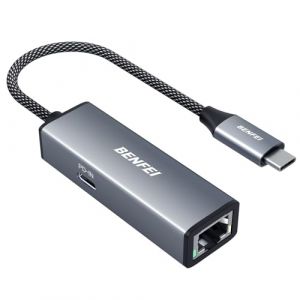 BENFEI Adaptateur USB C vers Ethernet Gigabit avec Alimentation 100 W, Adaptateur réseau Thunderbolt 3/4 vers RJ45 Ethernet LAN Compatible avec iPhone 15 Pro/Max, MacBook Pro/Air 2023, iPad Pro, iMac (Benfei DirectStore, neuf)