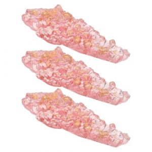 Alipis Lot de 3 Supports Transparents en Cristal pour Pinceaux et Stylos de Manucure Feuilles D&rsquo;Or Forme Iceberg Stable et Facile &agrave; Nettoyer pour Nail Art Maquillage et Dessin (Calloway Pagan, neuf)