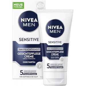 NIVEA MEN Sensitive Cr&egrave;me hydratante 24 h pour peaux sensibles des hommes - Cr&egrave;me apaisante pour le visage pour soulager les irritations de la peau (75 ml) (Dealon, neuf)