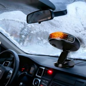 Chauffage Voiture 12V 150W- Chauffage Voiture Allume Cigare Chauffage d'Appoint pour Toutes Voitures Camping Car, Chauffage soufflant 2 en 1 pour Voiture ，Anti-bu&eacute;e pour Pare-Brise d&eacute;givreur (HaoKongDaCheng, neuf)