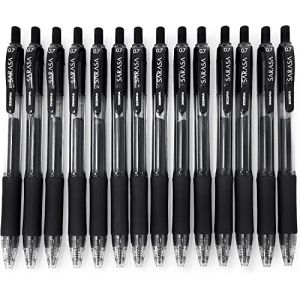 Zebra – Sarasa – Lot de 14 stylos à bille à encre gel rétractables – Séchage rapide – 0,7 mm – Noirs (OMGHC., neuf)