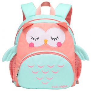 Tokeya Sac à Dos D'école pour Enfant Primaire Mini Cartable Sac de Voyage Maternelle Sac à Dos Préscolaire Filles 2-6 Ans Tout Petits Mignonne Cadeau, Vert Hibou (Tokeya, neuf)