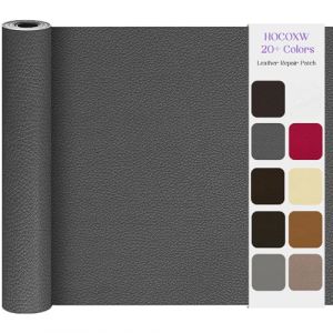 Kit de r&eacute;paration en cuir synth&eacute;tique - Autocollant - 40 x 300 cm - Patch en cuir synth&eacute;tique - Kit de r&eacute;paration pour canap&eacute;, chaise de bureau, t&ecirc;te de lit, si&egrave;ges auto - Gris fonc&eacute; (TZ-EU, neuf)