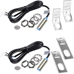 Youmile 2 pcs DC5-30V NJK-5002C Capteur Hall Interrupteur à Effet Hall Capteur de Proximité NPN 3 Fils Normalement Ouvert avec Aimant Support de Interrupteur de Proximité M12 (YoumileDirect, neuf)