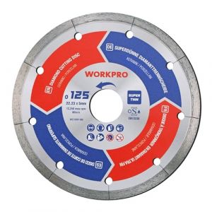 WORKPRO Disques à Tronçonner Diamantés 125 mm, Ultra-Fins 1,2 mm pour Coupe à Sec et à l'Eau, pour Carrelage, Porcelaine, Céramique, Béton, Marbre, Meuleuse (GreatStarTools, neuf)