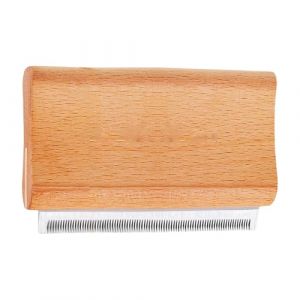 Brosse pour chien &agrave; manche en bois | Brosse &agrave; avaler et d&eacute;monter le r&acirc;teau pour chiens et chats &agrave; poils larges | Outil de toilettage pour le contr&ocirc;le de repousse, l'&eacute;limination des sous-poils, le (peijidz, neuf)