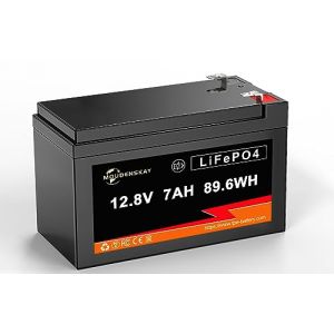 MOUDENSKAY Batterie au lithium 12V 7Ah LiFePO4 Batterie au lithium 12V,batterie au lithium-fer-phosphate,avec plus de 3000 cycles profonds et protection BMS pour Alimentation de secours,Marine et (Tepure, neuf)
