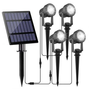 NATPOW Spot Solaire Ext&eacute;rieur, 4 en 1 6000K Projecteur Solaire Exterieur, Etanche IP65 Lampe Solaire Exterieur Puissante, 2 Modes Lumiere Solaire pour Jardin, All&eacute;e, Chemin, Trottoir, Terrasse (LKA2 Store, neuf)
