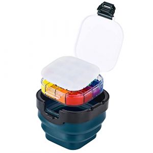 Boîte de palette de 16 puits portable avec couvercle pour aquarelle, acrylique, peinture à l'huile (Yisheng Direct, neuf)