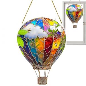 Yanayi D&eacute;coration de Montgolfi&egrave;re | Lanterne Montgolfi&egrave;re en Verre Acrylique Teint&eacute;,Ornements D&eacute;coratifs Ext&eacute;rieurs pour Jardin et V&eacute;randa (hyhtradestore, neuf)