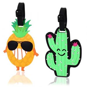 2Pi&egrave;ces Etiquette Bagage &eacute;t&eacute; Plage &Eacute;tiquette Valise Avion &Eacute;tiquette Valise Avion &Eacute;tiquette de Voyage &Eacute;tiquettes Porte Adresse Porte Mignon Etiquette Bagage pour Valise Bagage Sacs &agrave; Dos Voyages,Ananas (Mxcwir EU, neuf)