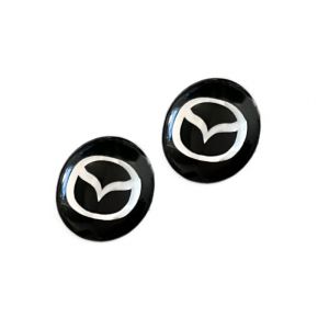 Lot de 2 autocollants de 14 mm de diam&egrave;tre pour voiture Mazda avec logo de voiture, pour cl&eacute; de cl&eacute;, t&eacute;l&eacute;commande, etc. Autocollant avec embl&egrave;me (14 mm Mzd. 2 pi&egrave;ces) (PRS-M, neuf)