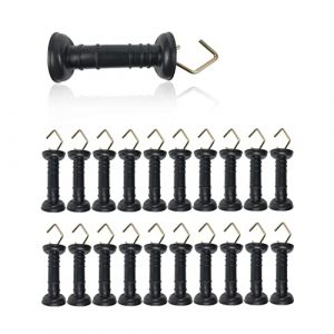 MYOYAY Lot de 20 poignées de portail de clôture électrique très résistantes avec limiteur de tension à ressort et grand crochet attaché pour clôture électrique (SQSQEU, neuf)