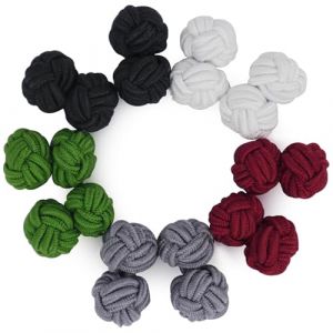 HONEY BEAR 5 paires bouton de manchette noeuds de soie pour homme/Femme chemise/Robes (Vert Rouge Noir sans bo&icirc;te) (PINGFANG, neuf)