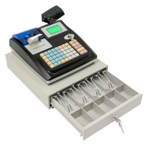 Caisse enregistreuse &eacute;lectronique avec affichage LED, caisse avec connexion USB, grand tiroir de caisse et tiroir &agrave; monnaie, caisse enregistreuse pour d&eacute;taillants et restaurants (HLONGG, neuf)