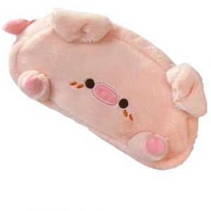 Trousse &agrave; crayons en forme de cochon 20,8 x 10,2 x 4,1 cm Grande capacit&eacute; Jolie trousse &agrave; crayons en peluche moelleuse avec fermeture &eacute;clair Trousse &agrave; crayons en forme d'animal (Plantw, neuf)