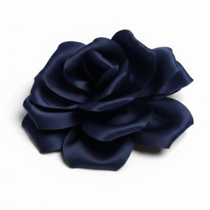 Baesics Broche fleur rose marine aspect soie – Broche 2 en 1 pour femme et pince à cheveux style vintage fleur élégante bohème chic accessoire pour blazer, robe, chapeau, veste, mariage, fête, séance (Baesics-de, neuf)