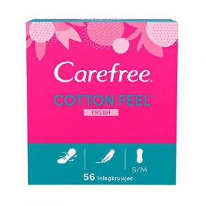 Carefree Lot de 56 protège-slips à l'extrait de coton Parfum frais(1 x 56 pièces) (The Marvellous Group, neuf)
