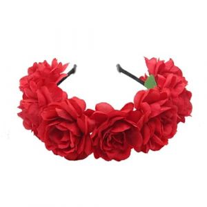 YZDKR Rose Bandeau for Femmes Romantique Rouge Lunette Cheveux Cerceau Bandes de Cheveux Filles Mariage Bandeau Cheveux Accessoires pour Femmes Filles Accessoires de Cheveux(Color6) (Q2001Hc, neuf)