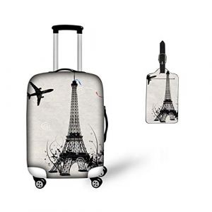 CHAQLIN Housse de protection pour valise de voyage Motif Tour Eiffel Convient aux bagages de 50,8 à 76,2 cm, Tour Eiffel 1, M(22"-24" cover), Valise (chaqlin, neuf)