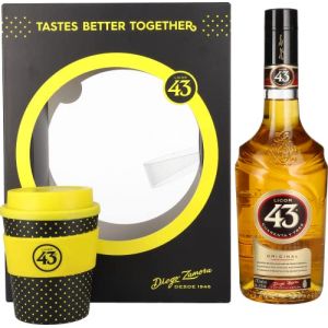 Licor 43 CUARENTA Y TRES ORIGINAL 31% Vol. 0,7l in Giftbox with Coffeecup (delicando, neuf)