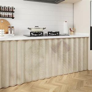 Liveinu Rideaux Armoire pour Armoire de Cuisine, Salle de Bain, Rideau Anti-poussière pour étagères, Rideaux sous l'évier, Installation Crochet et Boucle, Beige 1, 120x70cm (istaZ EU, neuf)