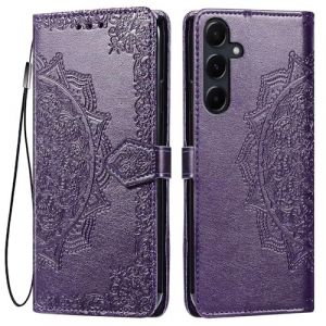 HONLEN Coque pour Samsung Galaxy S25 FE Etui, (6.7" inches) Premium PU Cuir Portefeuille Magn&eacute;tique Flip Case, 3 Porte-Cartes en B&eacute;quille Cover Violet (HONLEN, neuf)