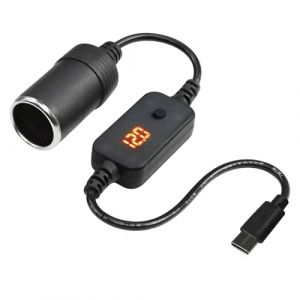 leruiyezs Adaptateur Allume Cigare USB,USB-C Mâle Vers Prise Allume Cigare 12V,Convertisseur 5V 3A Vers 12V 1A,Pour Caméra Embarquée,GPS,DVR,Radar,Voiture,Bandes LED,Adaptateur USB Allume Cigare (Lerui-FR, neuf)