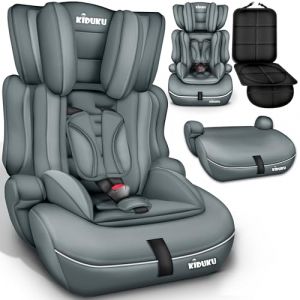 KIDUKU® Siège auto pour enfants avec Protection, évoluant avec la croissance, Norme ECE R129/03, de 9 kg à 36 kg (de 1 à 12 ans), Groupe 1 + 2 + 3 (Gris) (DWD-Company, neuf)