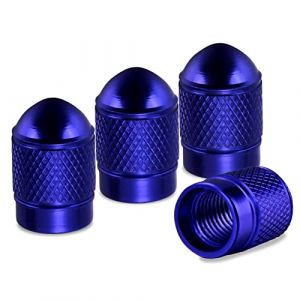 Soleebee Lot de 4 bouchons de valve en alliage,Accessoires de valve universels,Protection contre la poussière,Capuchons de buse d'air, vélo (bleu foncé, bleu foncé) (Soleebee, neuf)