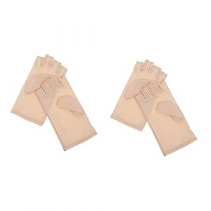 FRCOLOR 2 Paires ongles Gel de de protection UV pour les mains sans doigts pour femmes protection UV mitaine cuir bache anti uv de protection UV manucure spandex (White Beach, neuf)