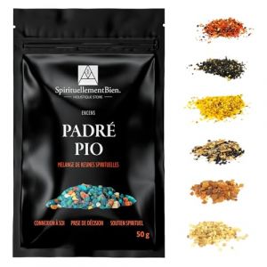 Encens Padr&eacute; Pio r&eacute;sine Sacr&eacute; & Authentique en Grain 50gr pour Fumigation Brule Parfum ou Encensoir Connexion &agrave; soi - Prise de d&eacute;cision - Soutien spirituelle - Alternative Encens Baton-Cone (Spirituellement Bien, neuf)