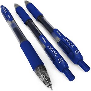 Zebra Sarasa Lot de 12 stylos rollers à encre gel - Rétractables - 0,7 mm - Encre bleue (OMGHC., neuf)