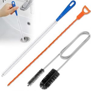Lot de 3 Déboucheurs de Canalisations,Déboucheur WC Professionnel,Brosse de Nettoyage Réutilisable pour Tuyaux,Brosse de Nettoyage Flexible pour Tuyau d'Alimentation,Déboucheur pour Plomberie (OÜ Bolitso, neuf)