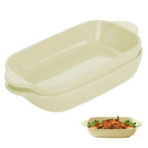 Plat &agrave; gratin en c&eacute;ramique, lot de 2, moule &agrave; lasagnes, plat &agrave; gratin rectangulaire, 22,2 x 13,5 x 4,5 cm, petits plats &agrave; gratin &eacute;maill&eacute;s color&eacute;s, moules de four pour lasagnes, p&acirc;tisserie, cuisine (lovehomevp, neuf)