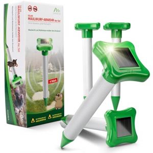 GARDIGO&reg; R&eacute;pulsif Anti Taupes Solaire &agrave; Ultrason 4 pi&egrave;ces ; Chasse Taupes, Serpents et Rongeurs; Pi&egrave;ge &agrave; Taupe &Eacute;cologique et Puissant; Port&eacute;e jusqu'&agrave; 700m&sup2; ca. 400 Hz; R&eacute;sistant aux Intemp&eacute;ries. (tevigo gmbh, neuf)