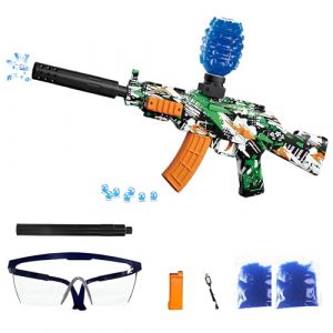 FunBlasters – Gel Blaster Gun AK47 – Pistolet à Bille Eau Electrique Automatique – 20000 Balles et Lunettes – Watersoft Puissant Fusil Arme Mitraillette - Adulte Gelfire Water Gun (Hashiman, neuf)