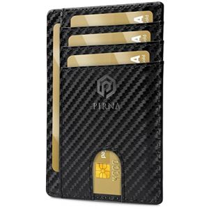 Porte Carte Bancaire Fin et Petit, Portefeuille pour Hommes et Femmes avec Pochette d'Argent & Bo&icirc;te-Cadeau, Porte-Cartes de Cr&eacute;dit RFID, Porte Carte Bancaire Anti Piratage pour Homme Fibre de Carbone (PIRNA, neuf)